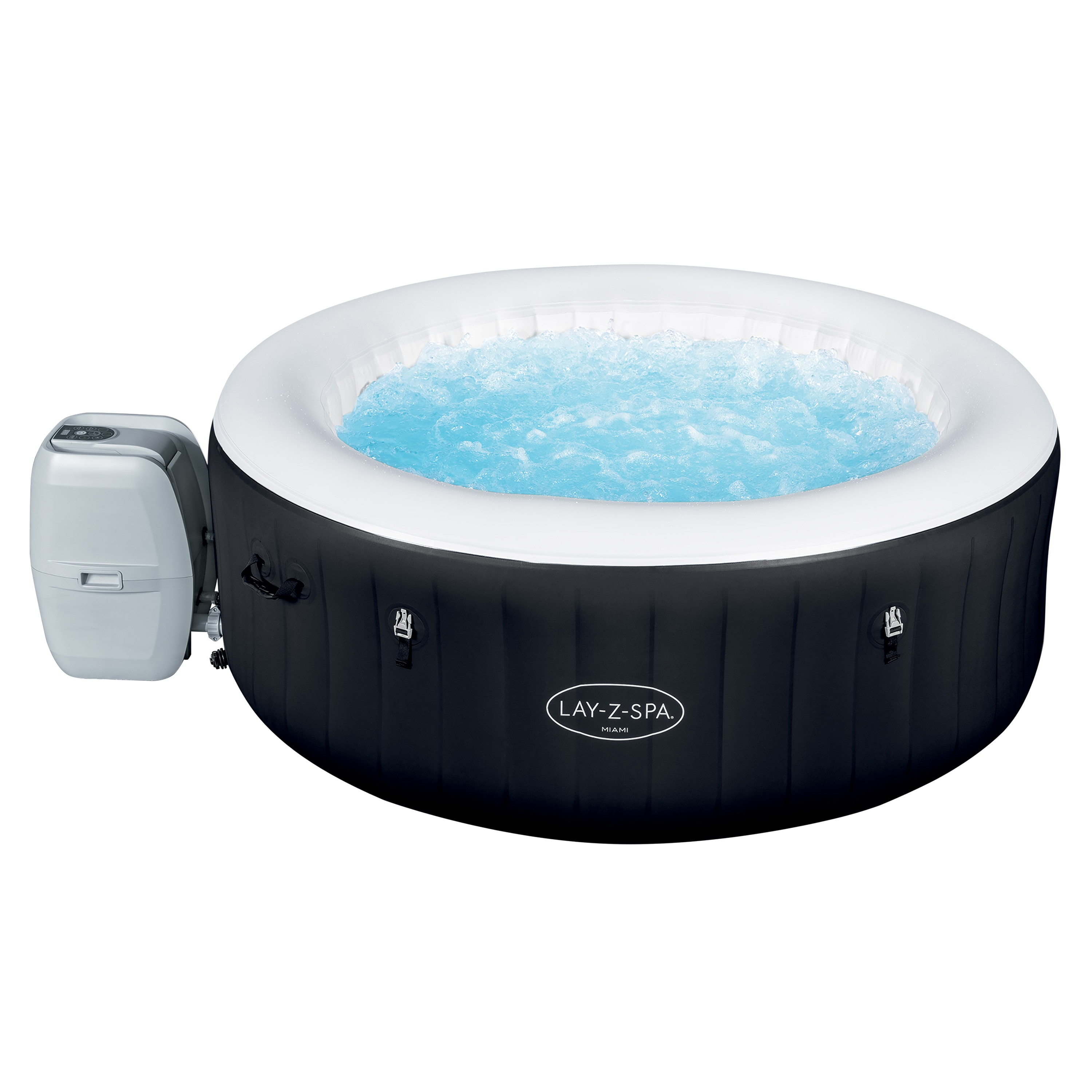 Bestway&reg; LAY-Z-SPA&reg; Whirlpool Miami AirJet&trade; f&uuml;r 4 Personen, &Oslash; 180 x 66 cm, Schwarz 