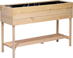 dobar Großes Hochbeet mit Ablagefläche, Natur - versch. Ausführungen 