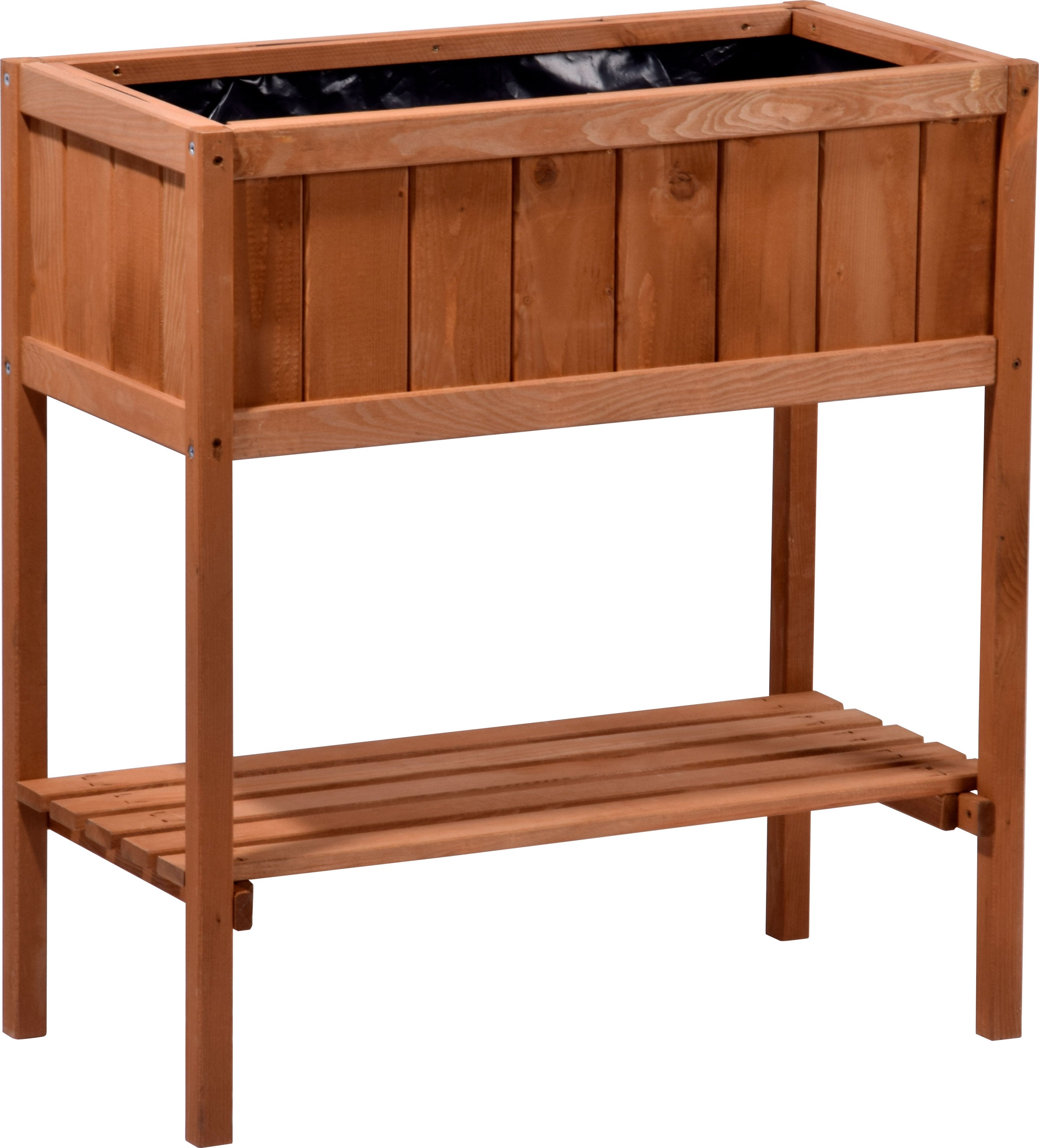 dobar Hochbeet mit Ablage, braun 