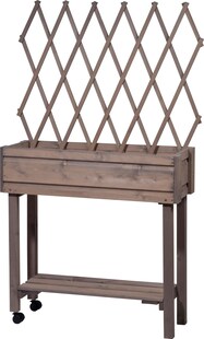 dobar Rollbares Hochbeet mit Rankgitter, grau 