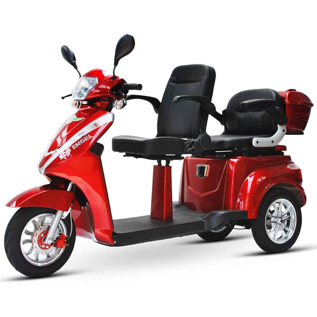 ECO ENGEL 503, Zweisitzer Elektroroller / Seniorenmobil, 25 km/h mit 20 Ah Li-io Akku, Rot
