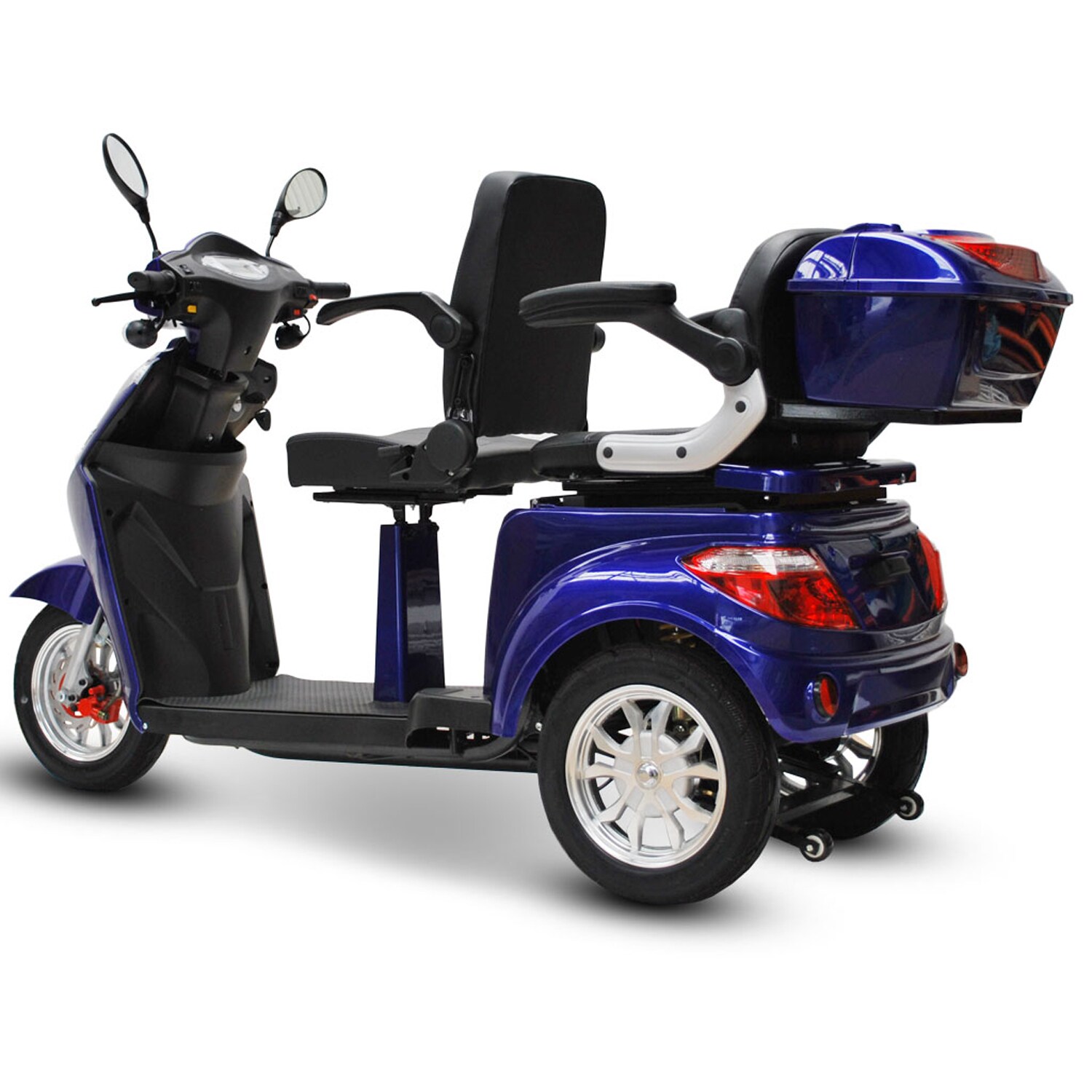 ECO ENGEL 503, Zweisitzer Elektroroller / Seniorenmobil, 25 km/h mit 20 Ah Li-io Akku, Blau