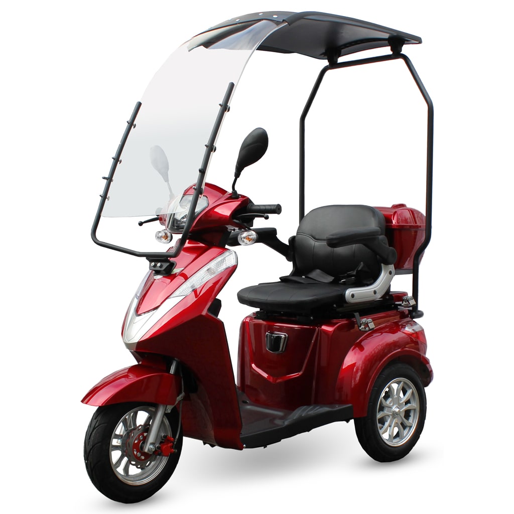 ECO ENGEL 501, Elektromobil f&uuml;r Senioren mit Dach 25 km/ h, 1000 Watt, Rot 