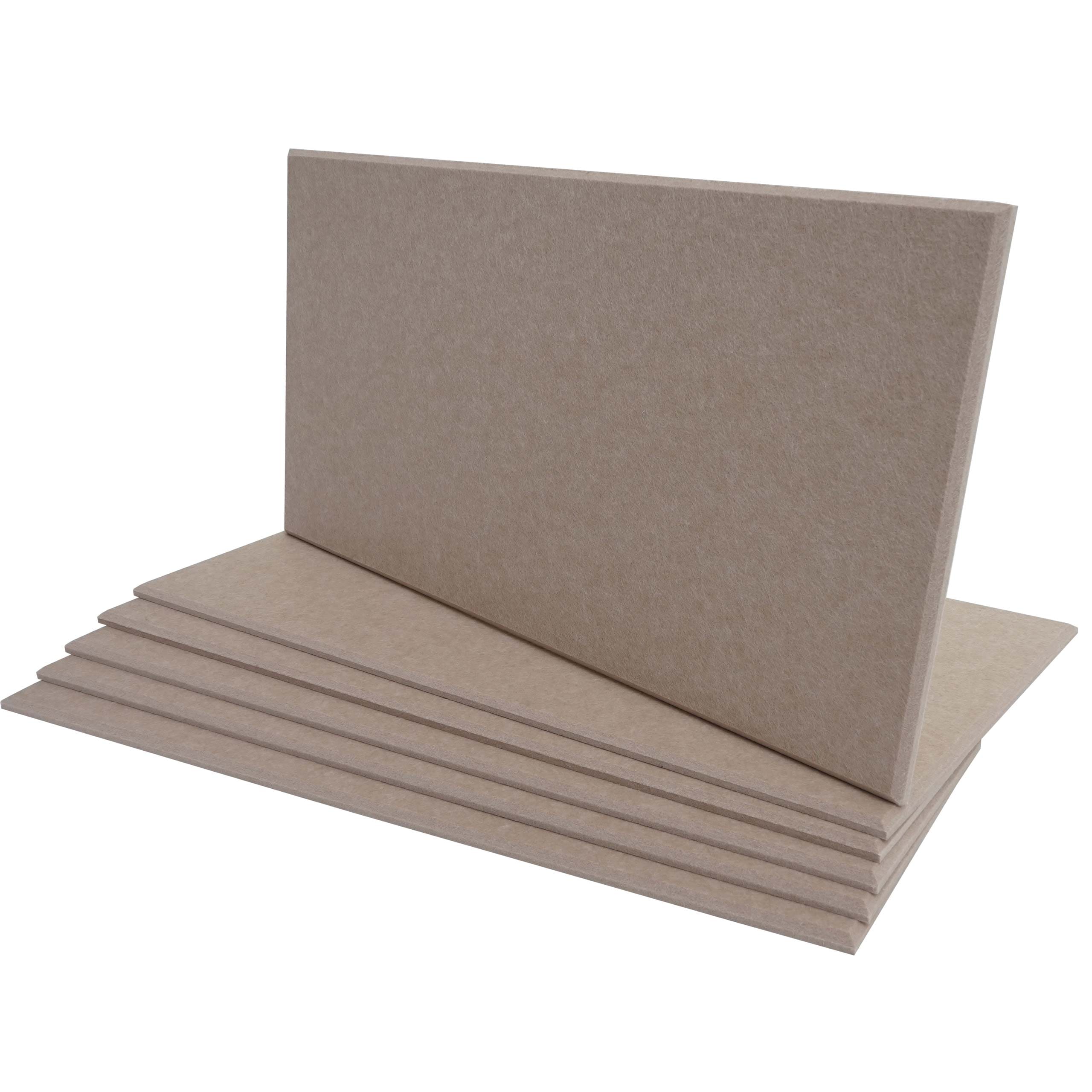 6er-Set Akustikwandpaneel MCW-L52, Wandpaneele Akustikplatten, schalld&auml;mmend 1qm Fl&auml;che 60x30cm ~ hellbraun 