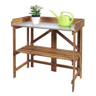 Pflanztisch MCW-L18, Gärtnertisch Blumentisch Pflanzregal, zusammenklappbar Outdoor Akazie Holz MVG-zertifiziert, braun 