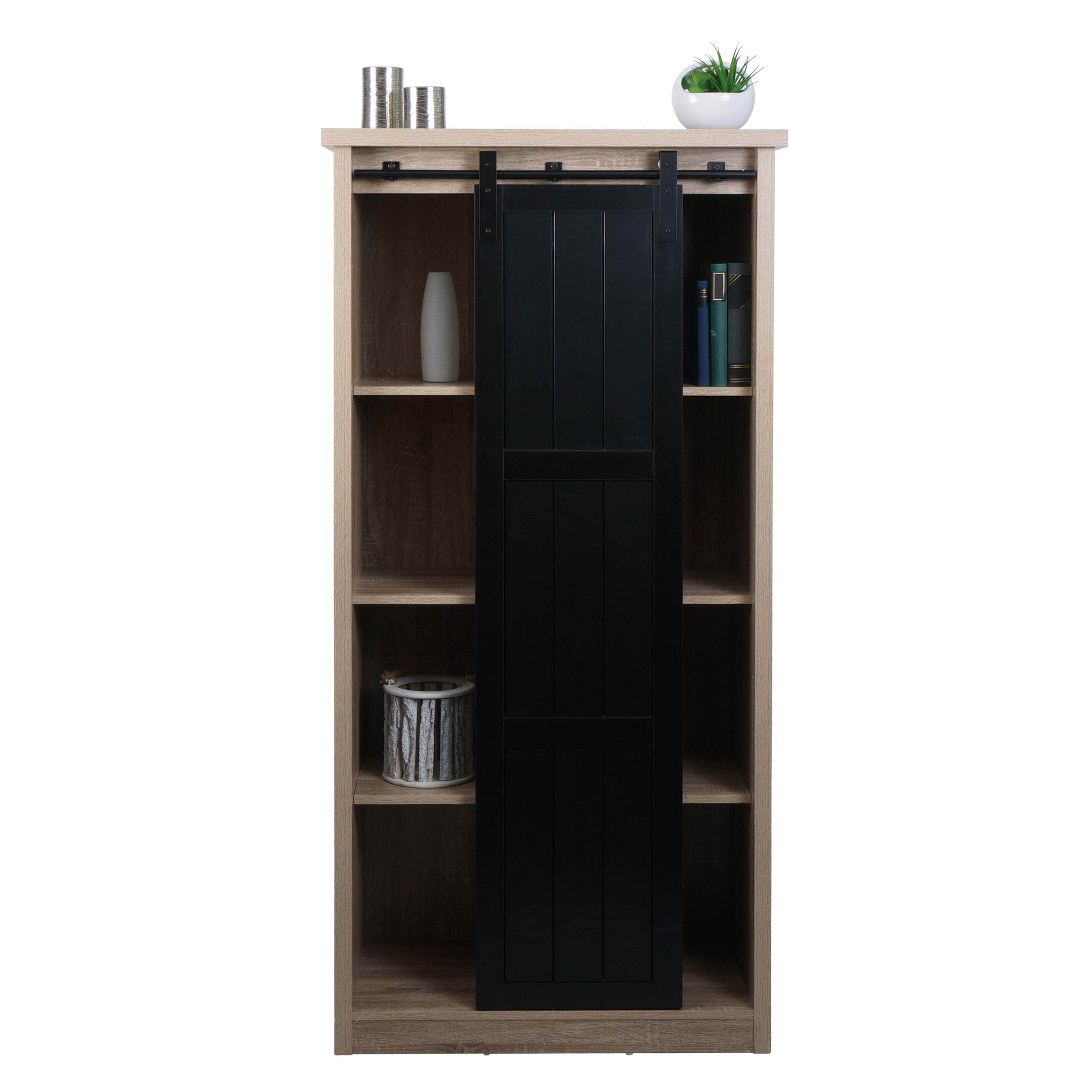 Schrank MCW-K75, Kommode Highboard, Schiebet&uuml;re 8 Stauf&auml;cher, Holz-Optik Industrial Metall 163x76x38cm ~ naturfarben 