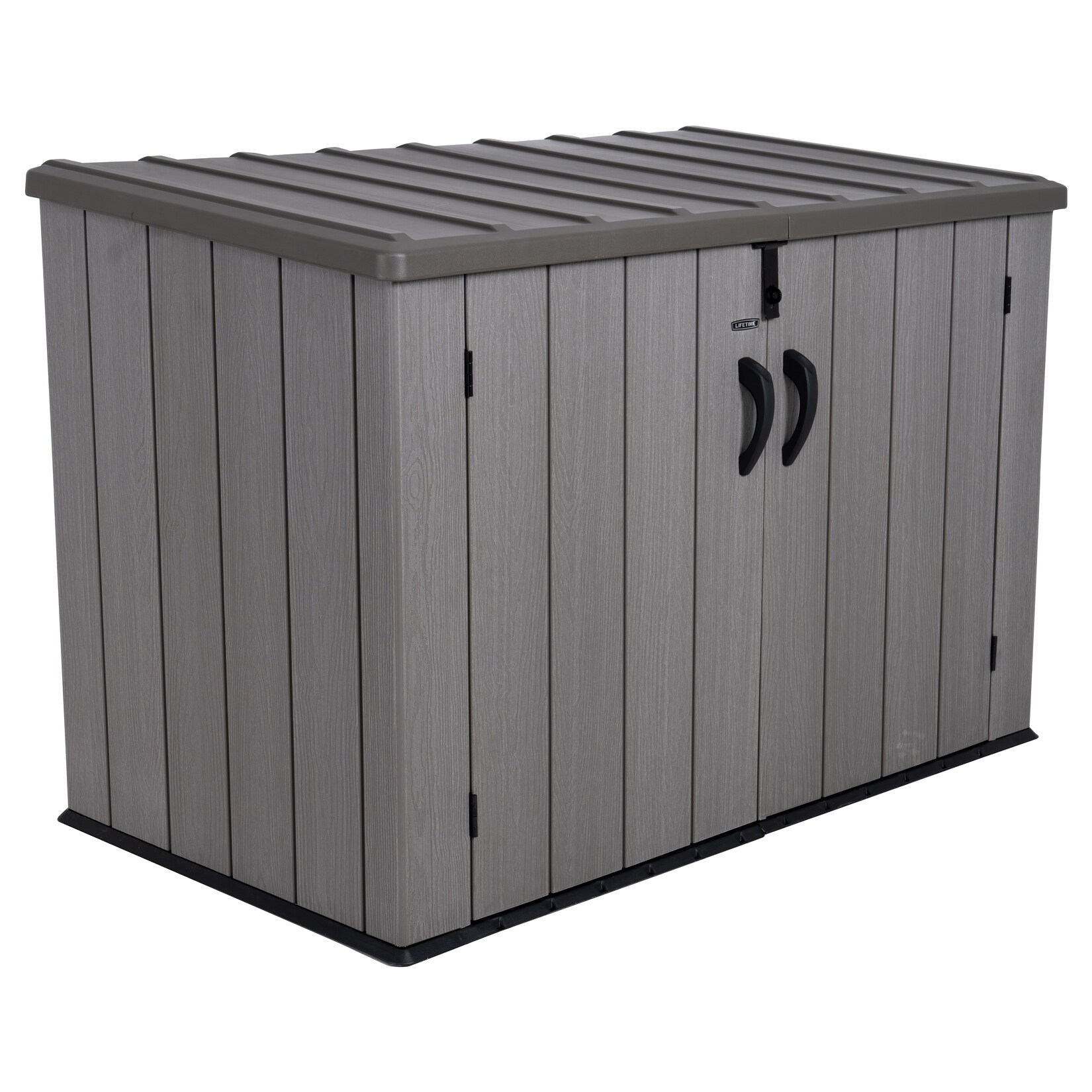Geräte- und Mülltonnenbox grau/braun