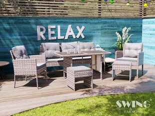 Swing&Harmonie Sydney Polyrattan Sitzgruppe Esstisch Lounge Sitzgarnitur Essgruppe Gartenmöbel Set - versch. Ausführungen 