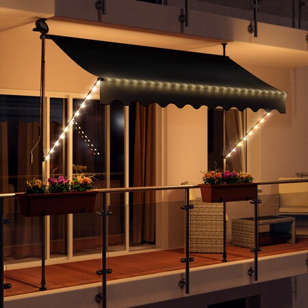 Swing&Harmonie LED - Markise mit Kurbel Klemmmarkise Balkonmarkise mit  Beleuchtung und Solarmodul Fallarm Markise Sonnenschutz Terrasse Balkon -  versch. Ausführungen bei Marktkauf online bestellen