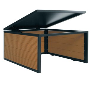 Mähroboter-Garage mit Deckel MCW-L45, Dach Unterstand für Rasenmäher, WPC Metall 35x60x70cm ~ Eiche-Optik 