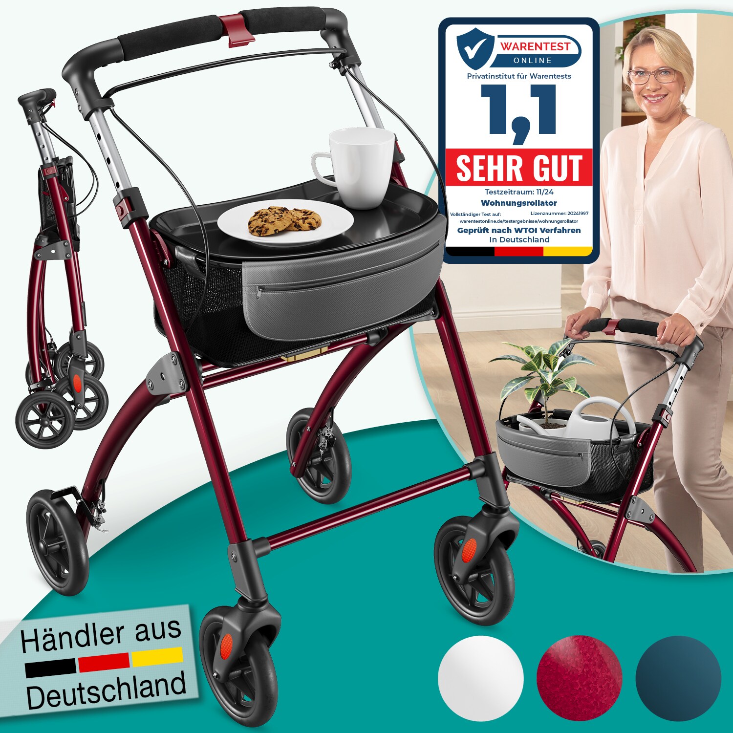 Wohnungsrollator »Premium«, rot