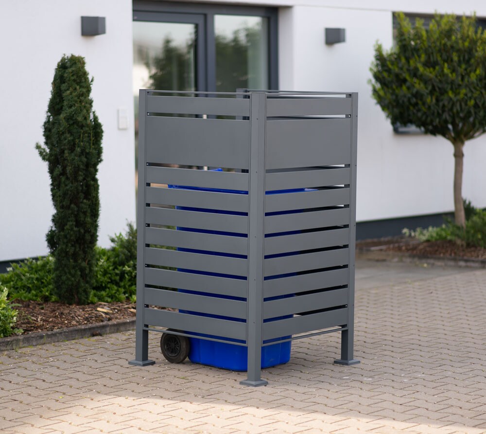 Westmann Metall M&uuml;lltonnenverkleidung Planum anthrazit 150cm - versch. Ausf&uuml;hrungen 