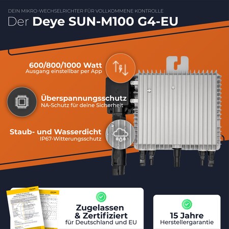 Solarway Balkonkraftwerk 1000W Komplett Set, 600/800/1000W Ausgang  einstellbar, 2x500W JaSolar-Module, Deye + APP/WIFI bei Marktkauf online  bestellen