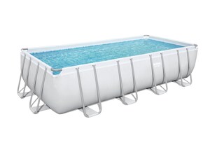 Bestway® Power Steel™ Frame Pool Komplett-Set mit Sandfilteranlage 549 x 274 x 122 cm, lichtgrau, eckig 
