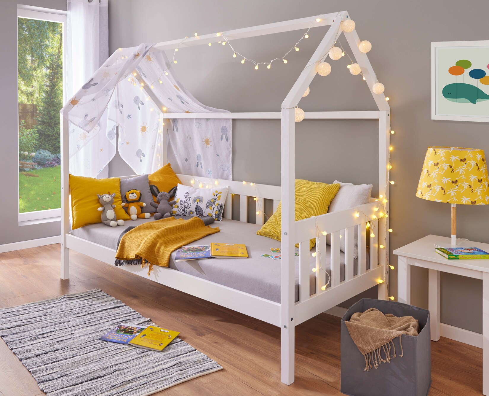 Lit Enfant Cabane "Pedro" 90x200cm Blanc