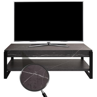 TV-Rack MCW-L53, Fernsehtisch Lowboard TV-Tisch, Metall 42x120x44cm ~ Marmor-Optik grau 