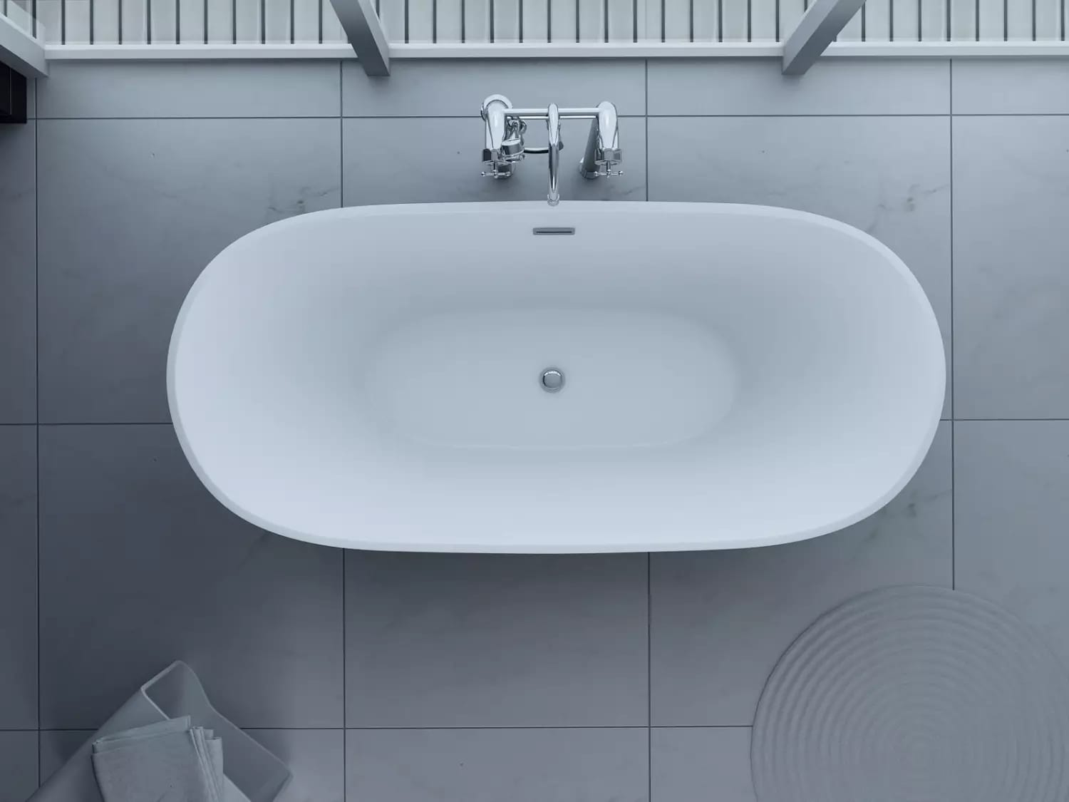 PureHaven freistehende Luxus Acryl-Badewanne 170x80cm elegant inkl. Siphon und &Uuml;berlaufschutz leicht zu pflegende Oberfl&auml;che extra starker Rahmen Wei&szlig; 