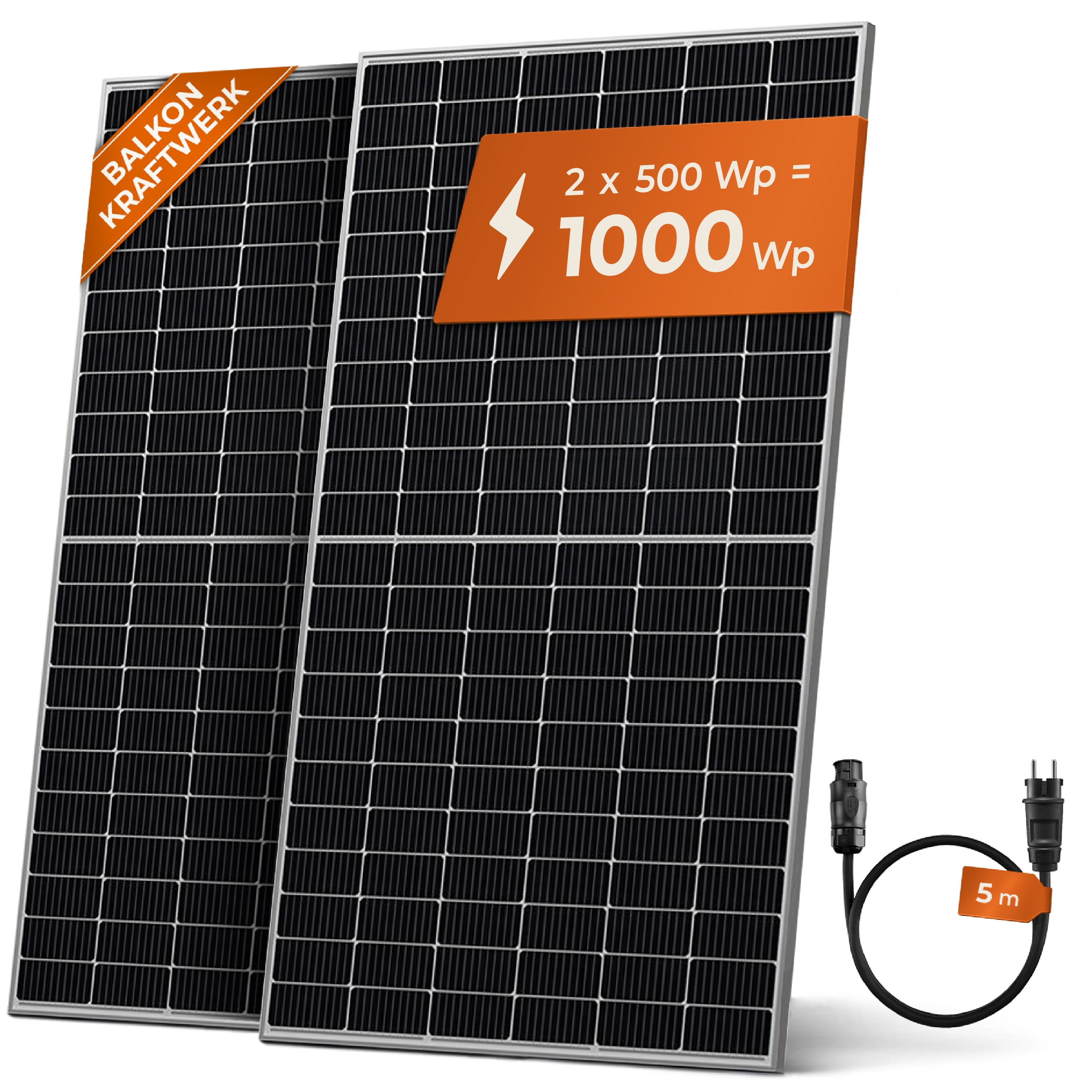 JA Solar 500W Solarpanel JAM66S30 2er Set 1000 Watt - Balkonkraftwerk Solarmodul je 500 W 
