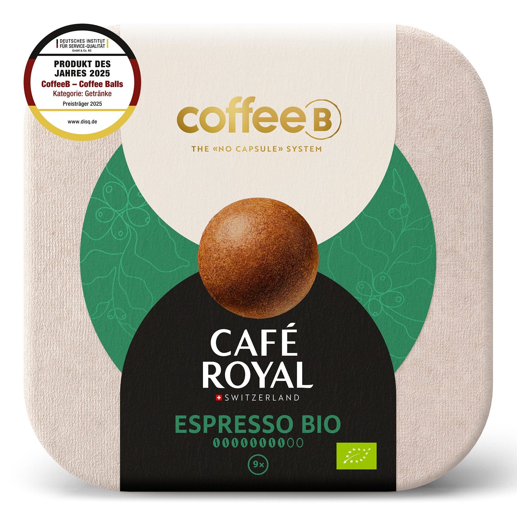 CoffeeB by Caf&eacute; Royal Bio Espresso 9 Coffee Balls, 51 g 