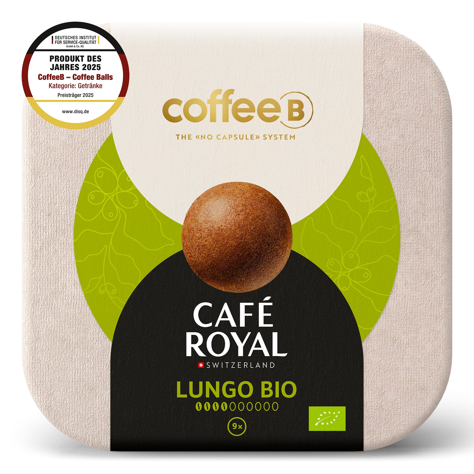 CoffeeB by Caf&eacute; Royal Bio Lungo 9 Coffee Balls, 51 g 