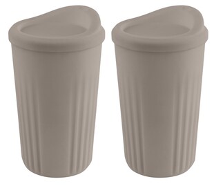 2-teiliges Mehrwegbecher Set -TO GO- in mokka, Ø 8,5 cm, H: 13,5 cm, 400ml 