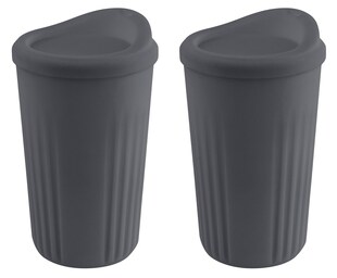 2-teiliges Mehrwegbecher Set -TO GO- in mokka, Ø 8,5 cm, H: 13,5 cm, 400ml 