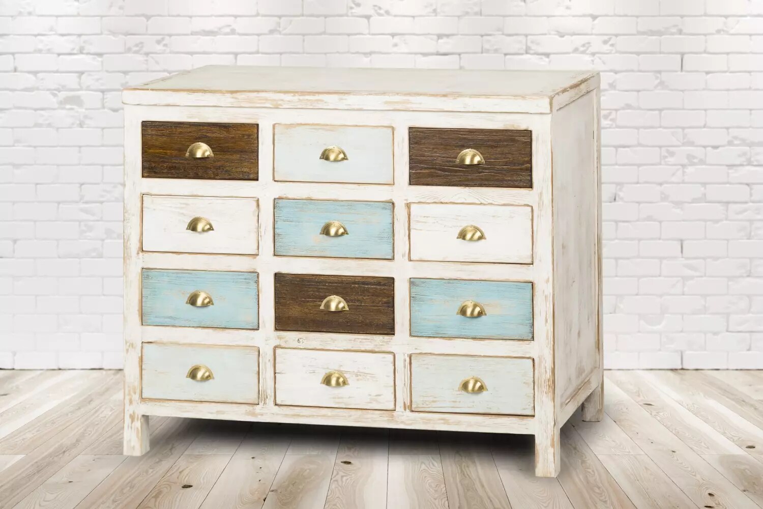 PureHaven Kommode im Vintage Style Unikat aus Vollholz handgefertigt stilvolles Design Kieferholz - versch. Ausf&uuml;hrungen 