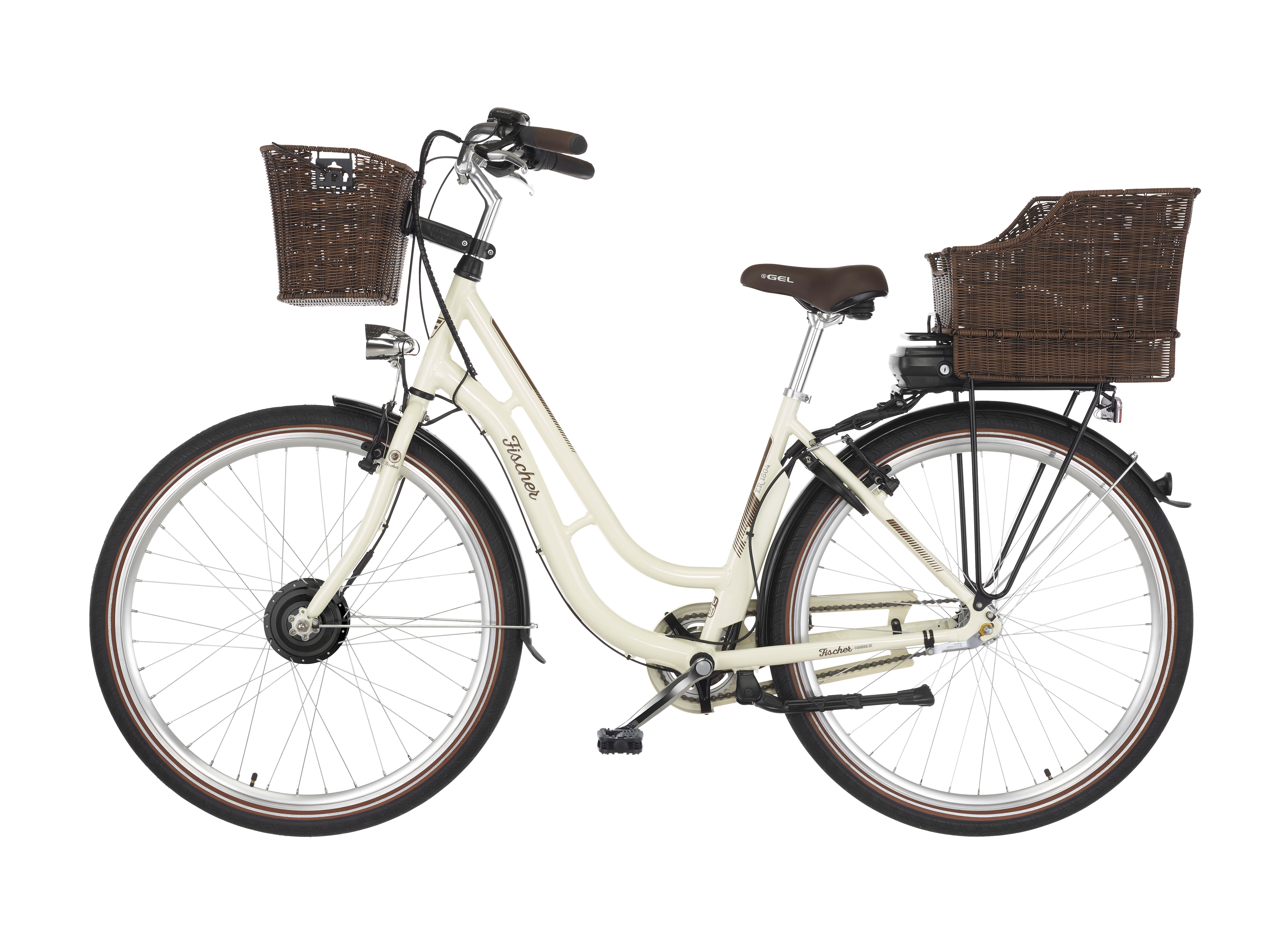 FISCHER E-Bike Pedelec City Cita ER 1804, Rahmenh&ouml;he 48 cm, 28 Zoll, 418 Wh, elfenbein 