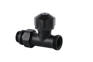 sanicomfort Thermostatventil Unterteil Design schwarz RAL 9005 - versch. Ausführungen 