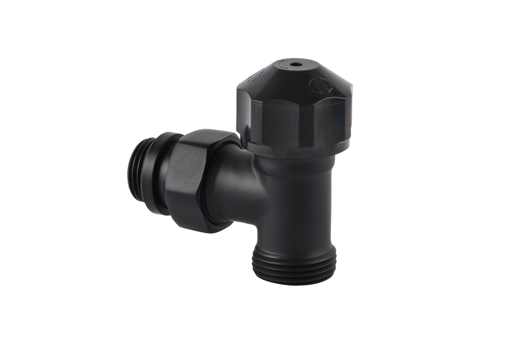 sanicomfort Thermostatventil Unterteil Design schwarz RAL 9005 - versch. Ausführungen