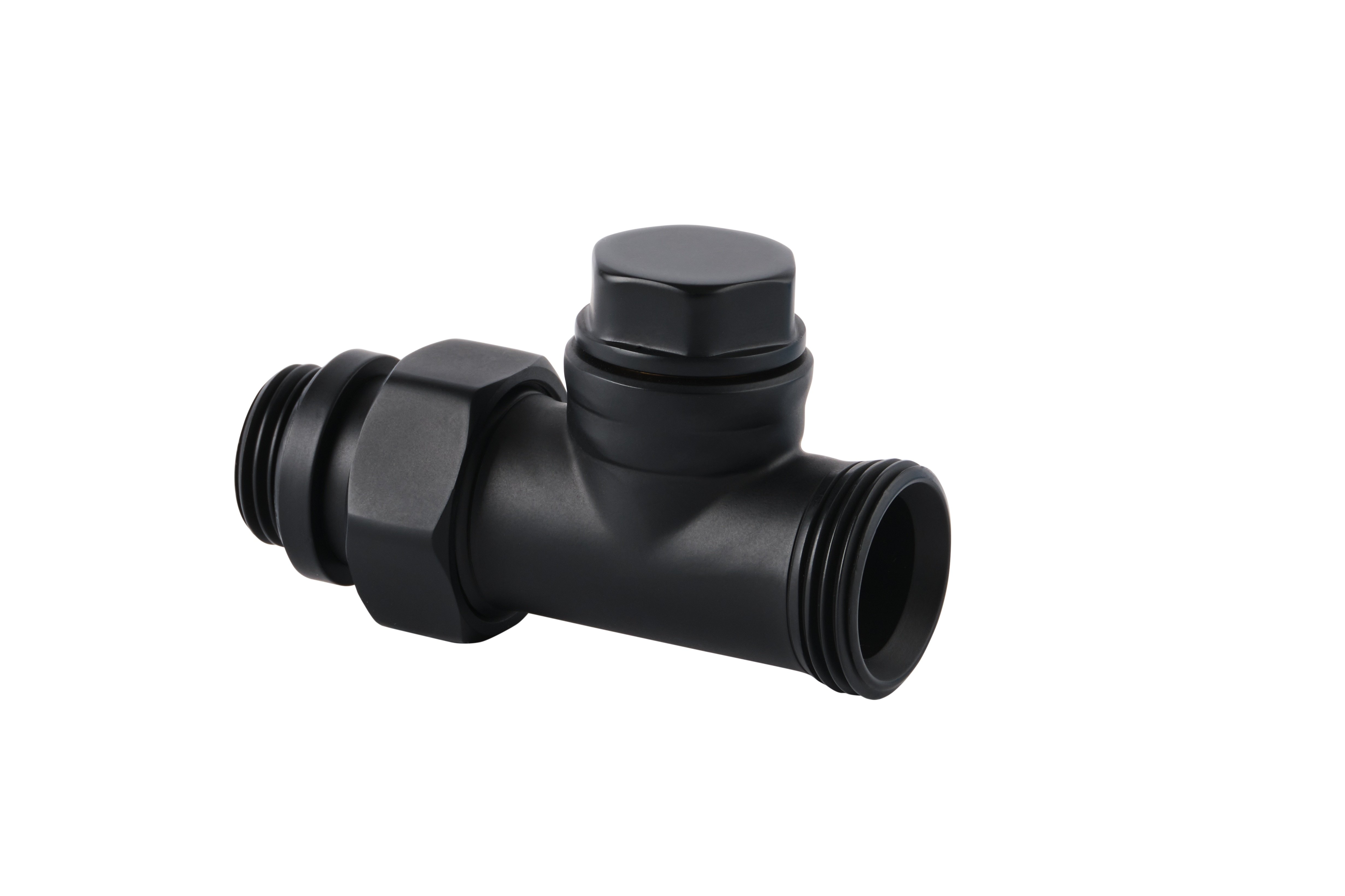 HK R&uuml;cklaufverschraubung Design schwarz RAL 9005 - versch. Ausf&uuml;hrungen 