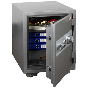 Tresor MCW-L48, feuerfest (60min) Safe Geldschrank Doppelbolzenverriegelung, 84kg Metall 68x48x47cm 48L ~ grau 