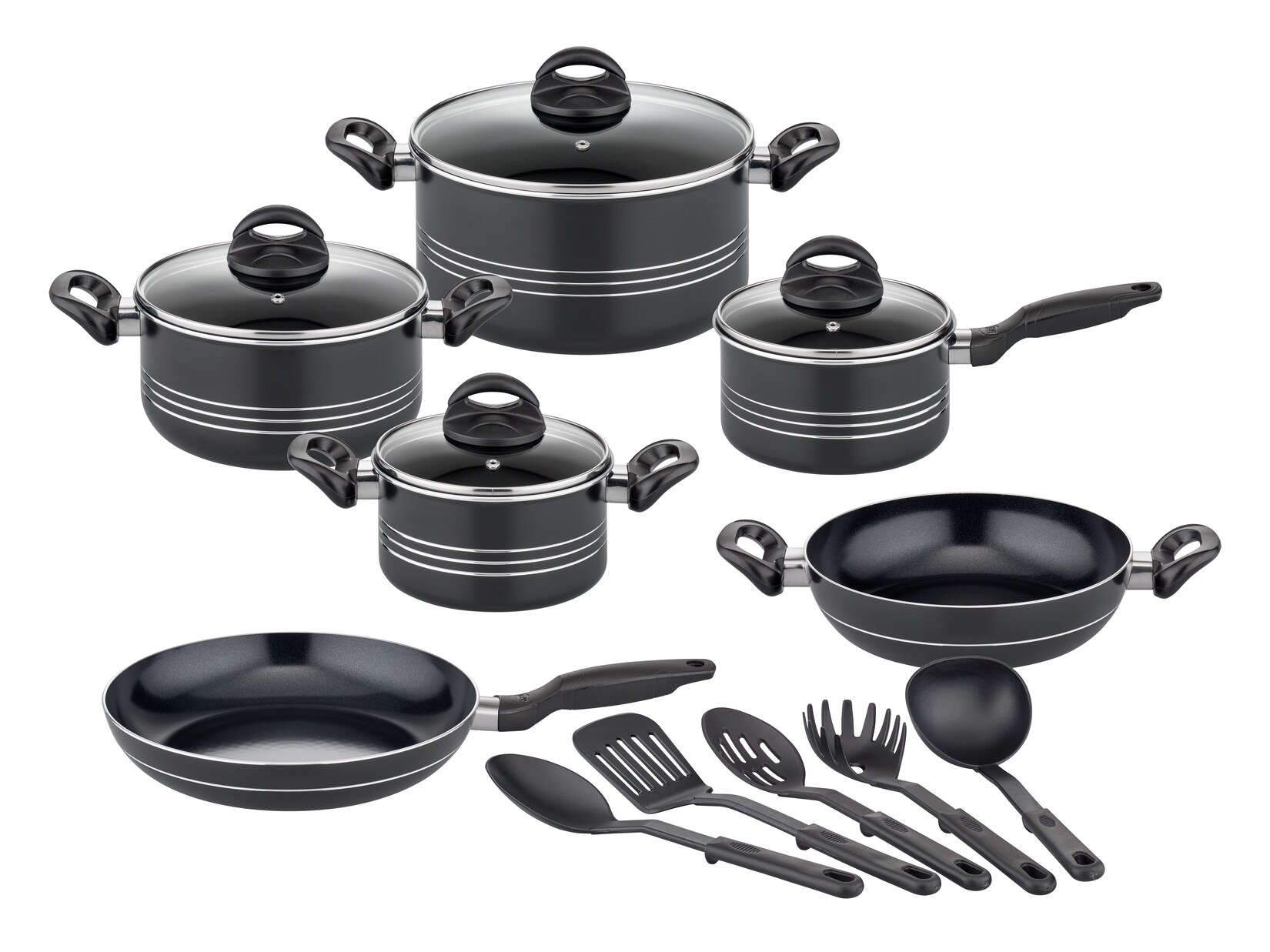 Kochtopf-Set Milano Nero 15-tlg.