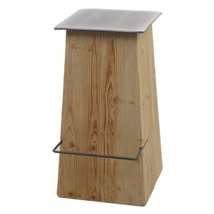 Barhocker MCW-L76, Barstuhl Tresenhocker, Industrial Massiv-Holz MVG-zertifiziert, natur mit Metall-Optik 