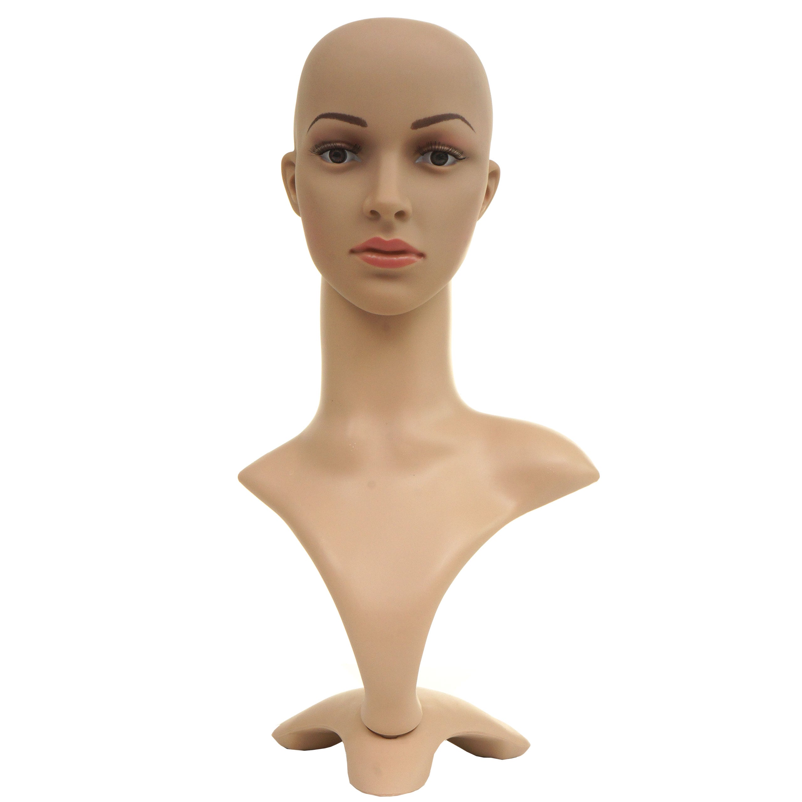 Mannequin-Kopf MCW-G70, Per&uuml;ckenpuppe weiblich Frau Schaufensterfigur Puppe Schaufensterpuppe, beweglich 55cm 