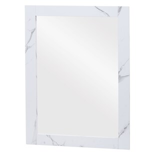 Wandspiegel MCW-L86, Badezimmer Badspiegel Spiegel Badmöbel, MVG-zertifiziert 72x52cm ~ Marmor-Optik weiß 