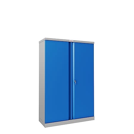 Phoenix Aktenschrank SCL1491GBK aus Stahl mit 2 Türen und 3 Regalen, grauer  Korpus und blaue Türen mit Schlüsselschloss bei Marktkauf online bestellen
