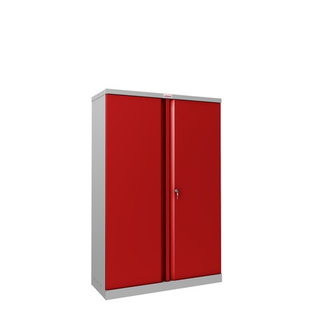 Phoenix Aktenschrank SCL1491GRK aus Stahl mit 2 Türen und 3 Regalen, grauer  Korpus und rote Türen mit Schlüsselschloss bei Marktkauf online bestellen