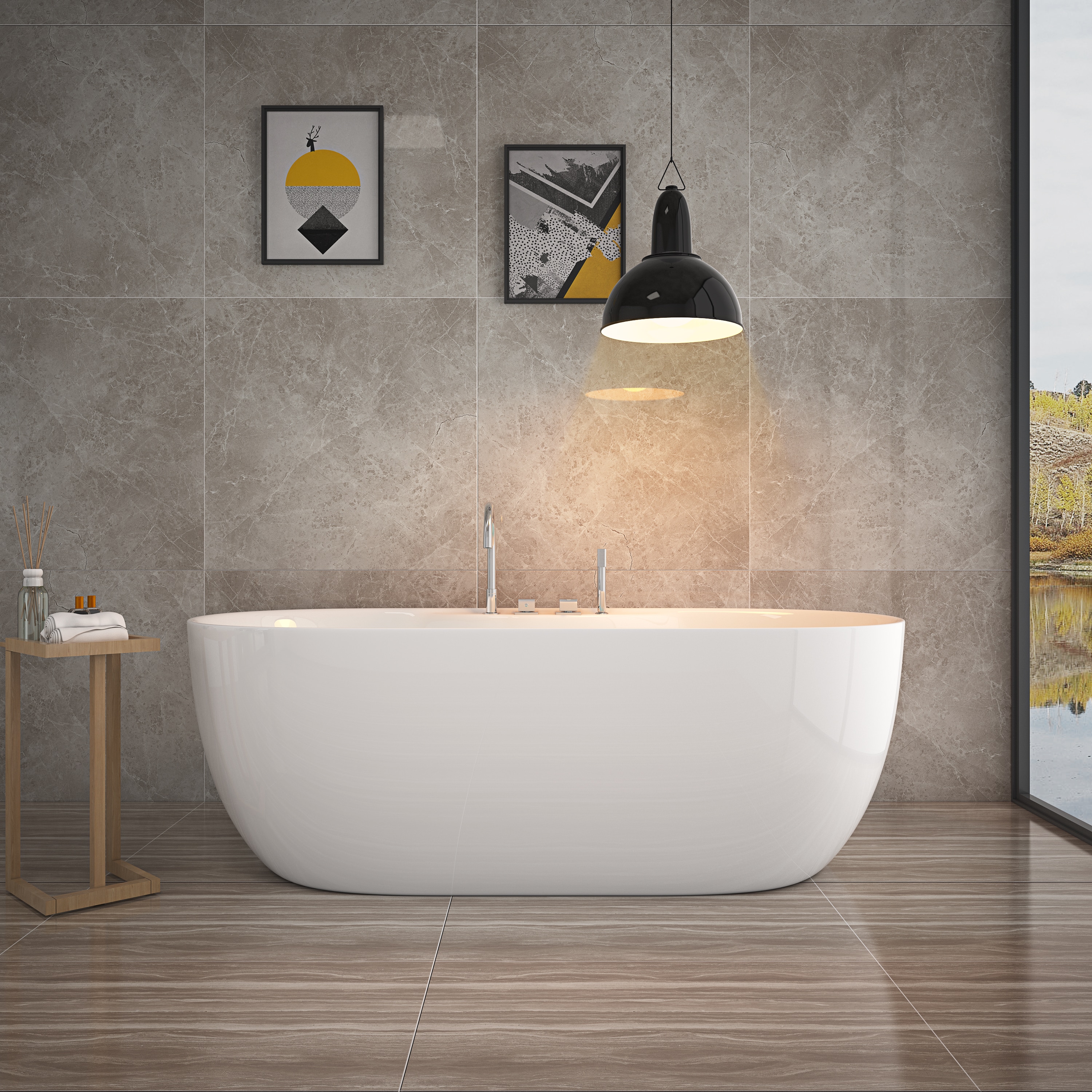 HOME DELUXE Badewanne LENI mit Armatur 