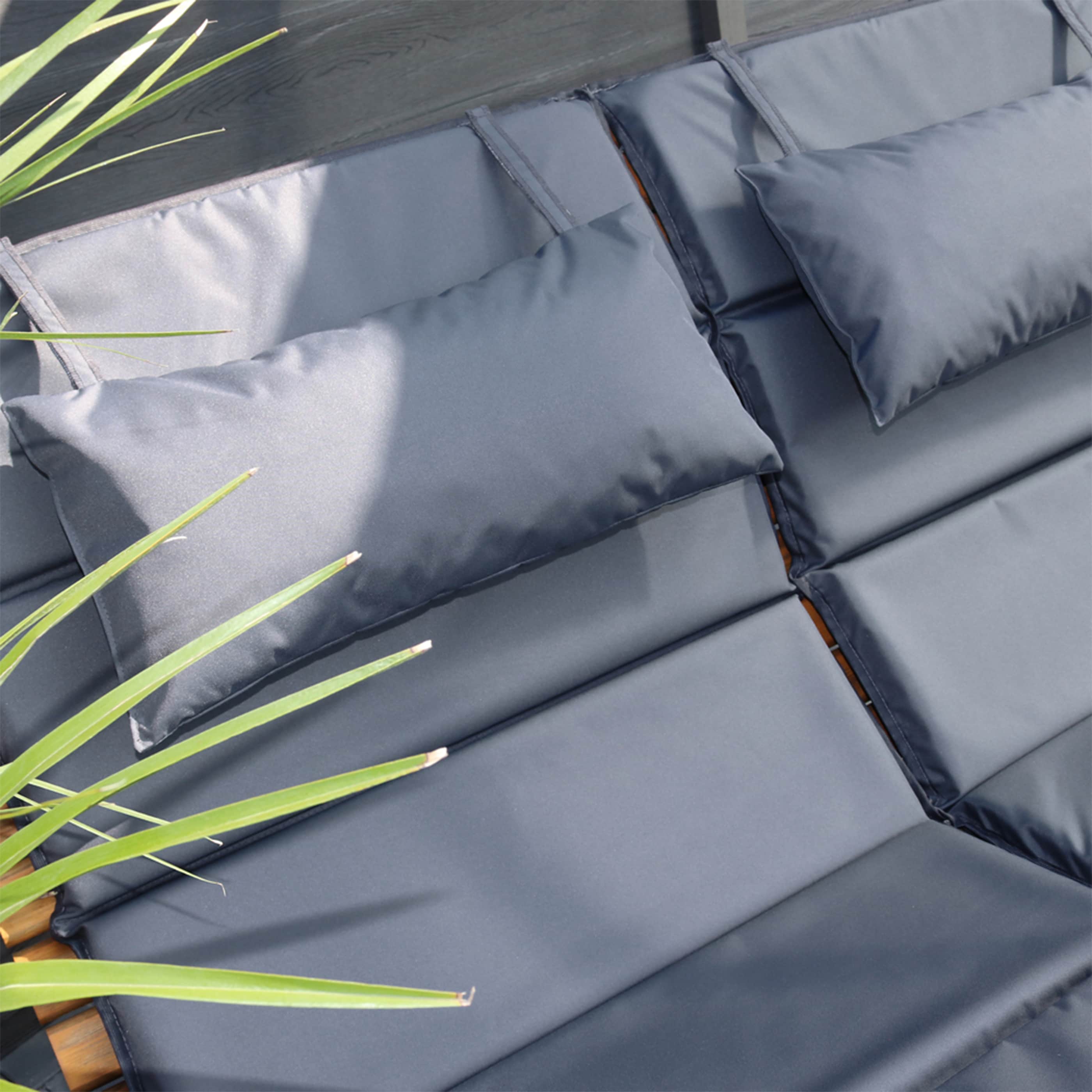 HOME DELUXE Wellenholzliege TAIGA Auflage -1x Auflage 