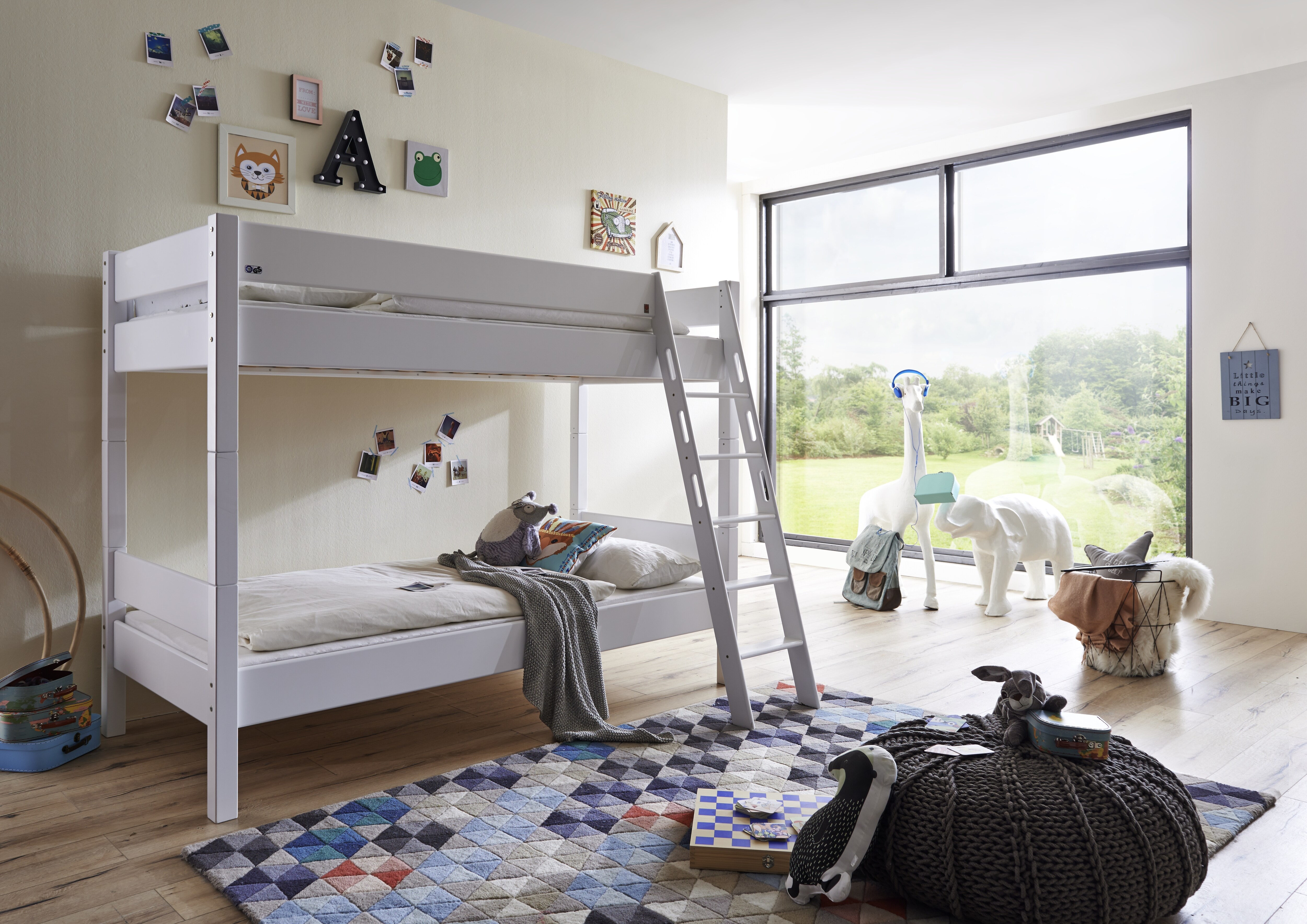 Relita - Etagenbett STEFAN Buche massiv wei&szlig; lackiert 