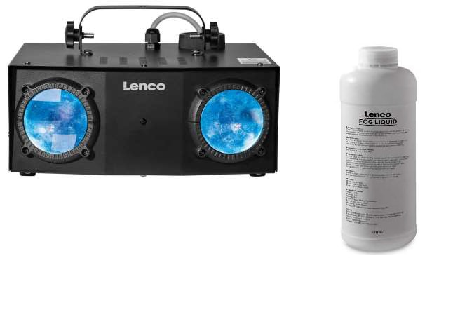 Lenco LFM-110BK - 2-in-1 Partymaschine mit Dual-Matrix-RG 8-Lichtern und Nebelmaschine 