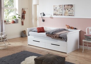 Relita - Funktionsbett Lina 90x 200 auf 180 x 200 cm Liegefläche ausziehbar u. 2 Schubladen 