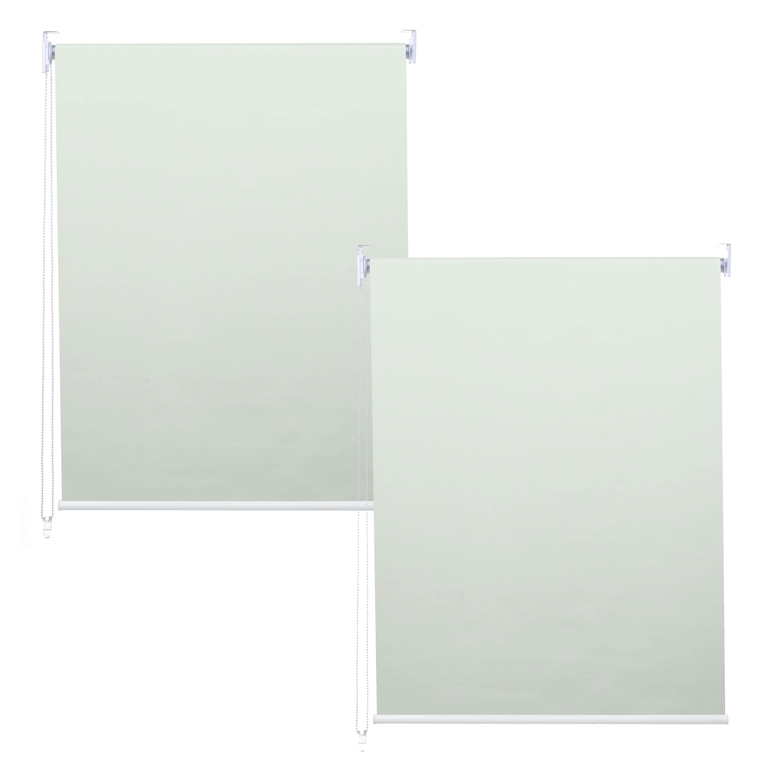2er-Set Rollo MCW-D52, Fensterrollo Seitenzugrollo Jalousie, 100x160cm Sonnenschutz blickdicht ~ creme 