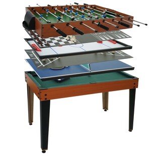 Tischkicker MCW-M33, Tischfußball Billard Hockey 7in1 Multiplayer Spieletisch, MDF 80x123x101cm 