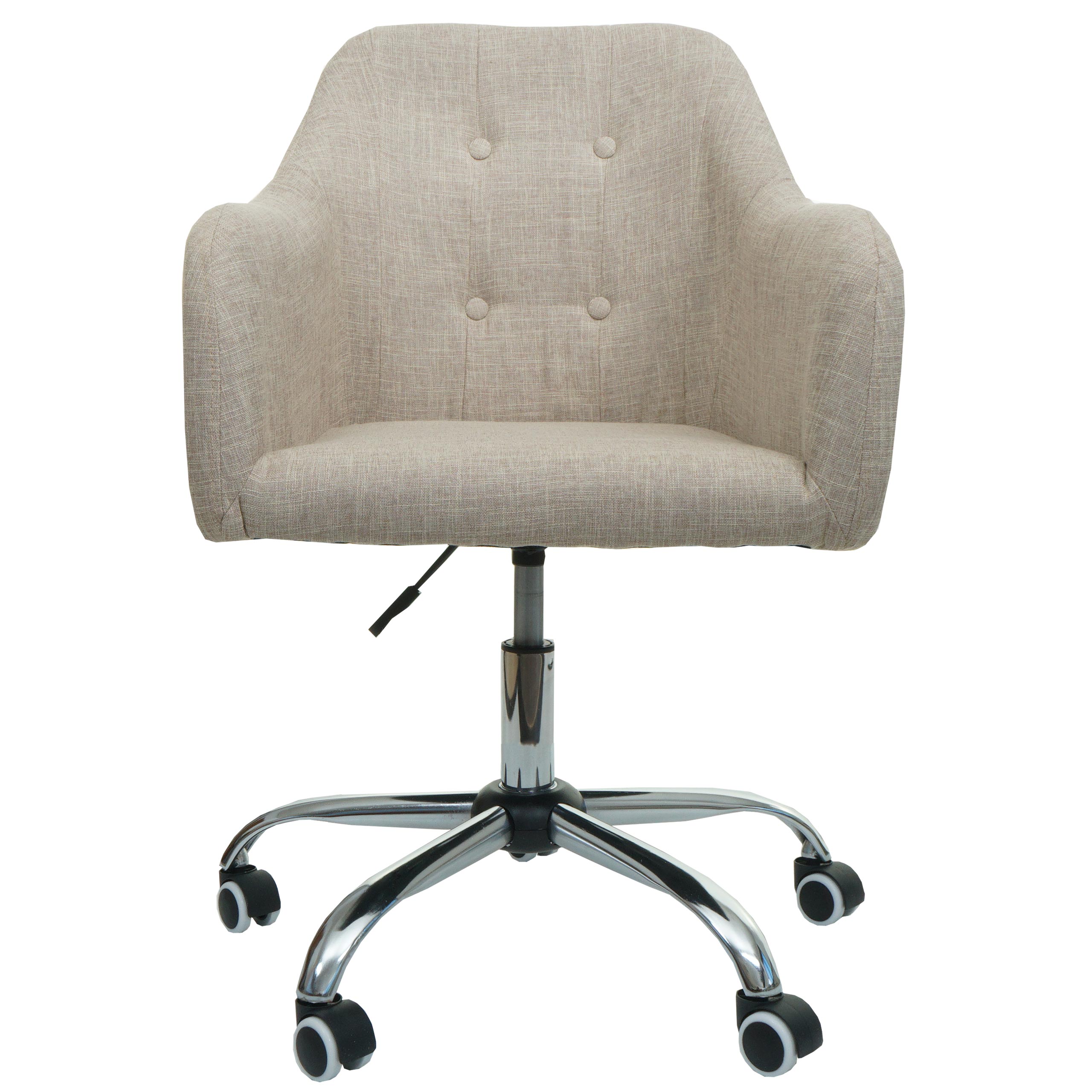 B&uuml;rostuhl MCW-L92, Drehstuhl Schreibtischstuhl Computerstuhl B&uuml;rosessel Stuhl, mit Armlehne ~ Stoff/Textil creme 