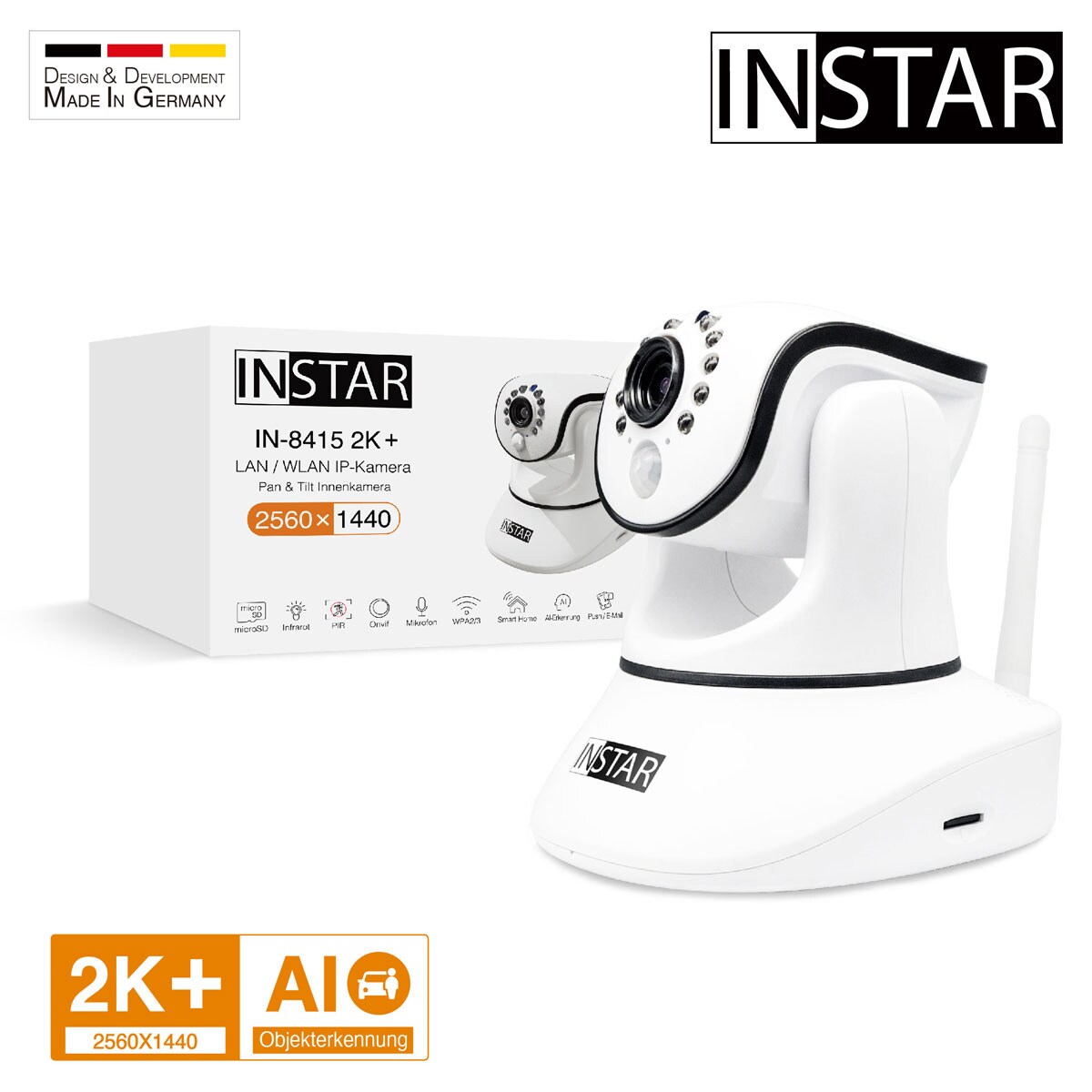 INSTAR IN-8415 2K+ Innenkamera Wei&szlig; - versch. Ausf&uuml;hrungen 