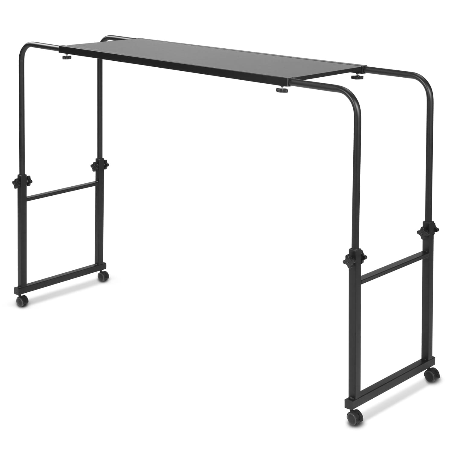 Betttisch auf Rollen, h&ouml;henverstellbar 78 bis 120cm, l&auml;ngenverstellbar 119 bis 190cm, schwarz 