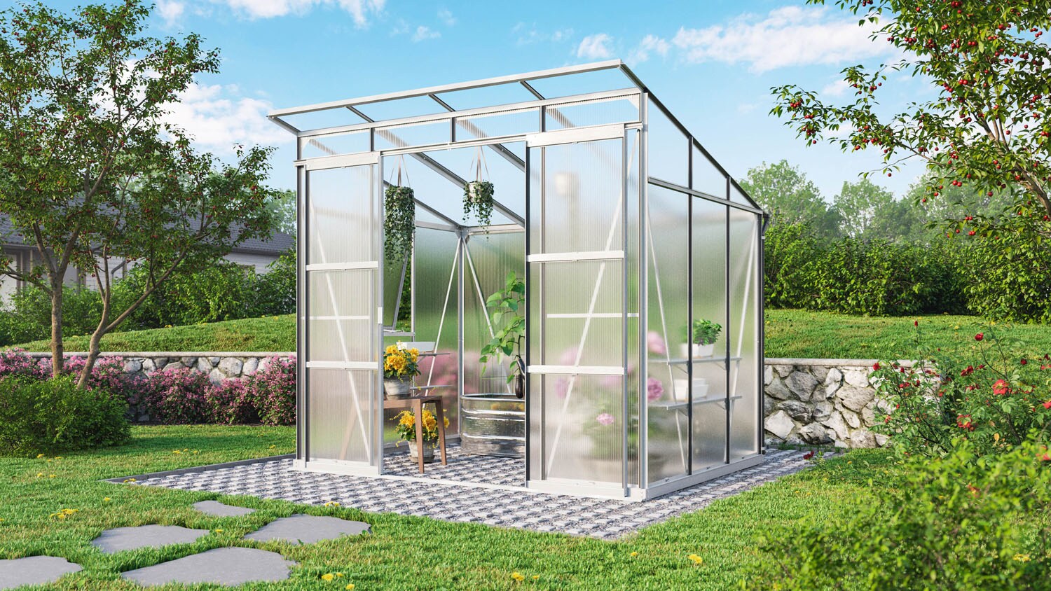 Comfort Edition Playa 5900 HKP6mm inkl. Alutisch und Alu-Wandregal 