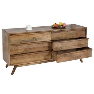 Kommode MCW-L96, Sideboard Schrank Anrichte, 6 Schubladen, Massiv-Holz Mango 72x150x42cm MVG-zertifiziert 